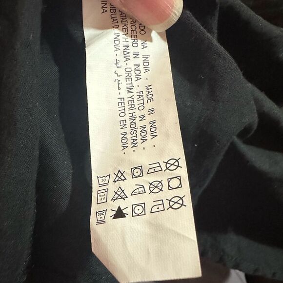 Zara | Black Eyelet Long Sleeve Dress, S - Picture 6 of 6